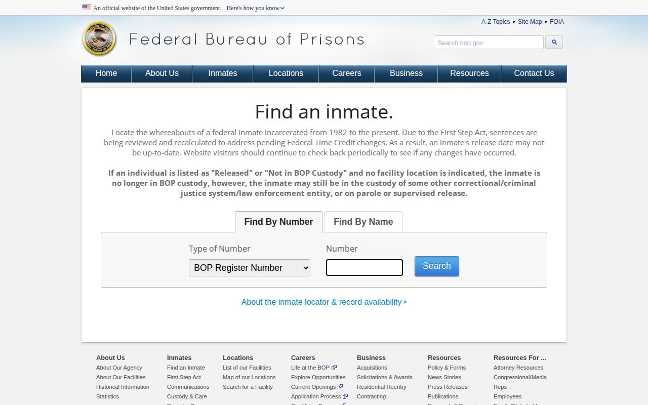 Federal locator for a Moore County release custody handoff